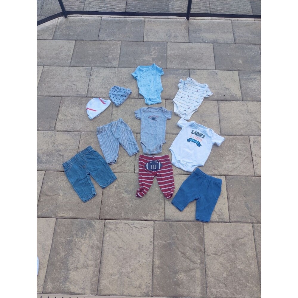 Baby Boy Clothing Lot - Blue, Gray, White, Red